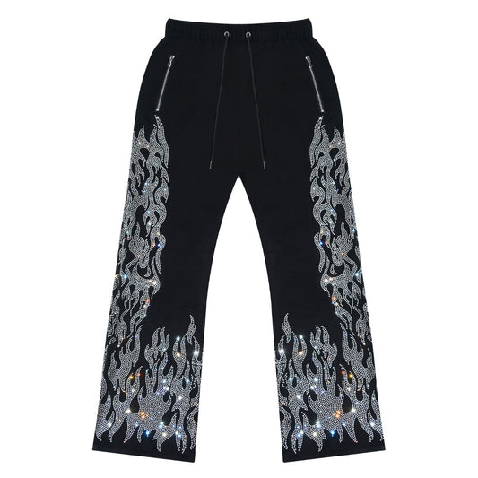 Flame Rhinestone Pants