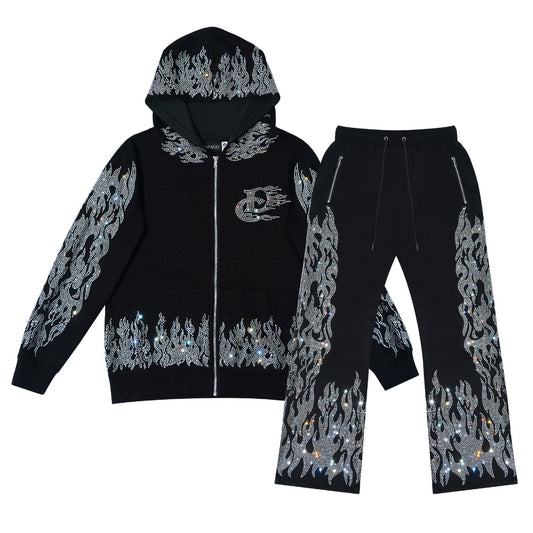 Flame Rhinestone Sweatsuit